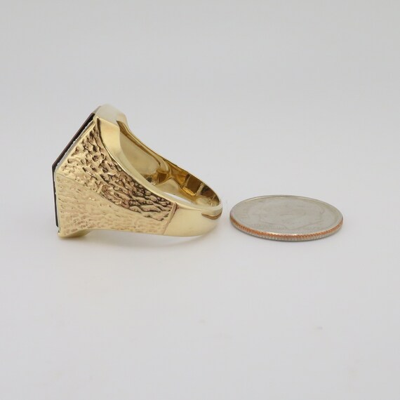 Unique Large Rectangular 14K Yellow & White Gold … - image 9