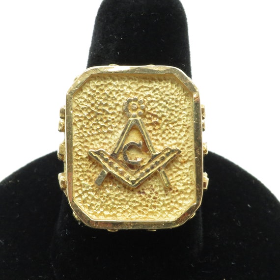 Vintage New Handsome Solid 18K Yellow Gold Masoni… - image 8