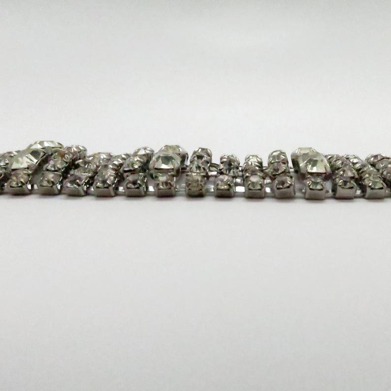 Vintage 1 Wide Flexible Rhinestone Bracelet