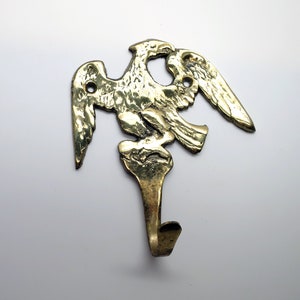 Vintage 4 1/2&quot; x 4&quot; Colonial Americana Style Spread Eagle Coat/ Hat Hook