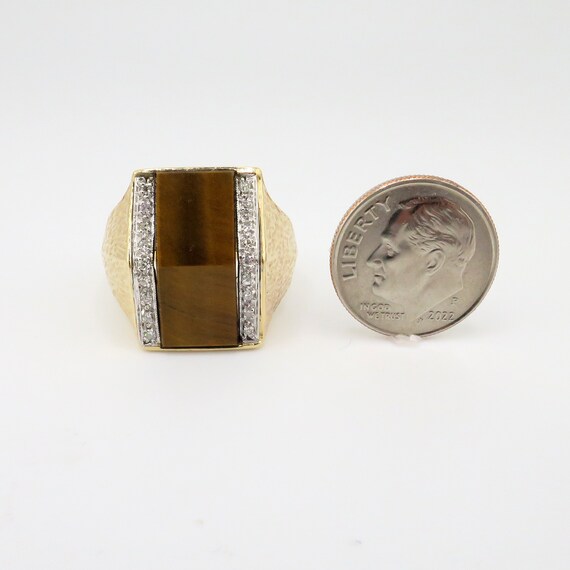 Unique Large Rectangular 14K Yellow & White Gold … - image 4