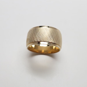 Spectacular Vintage NEW 14K Yellow Gold 10mm Wide Florentine Band / Wedding Band/ Weighs 8.45 grams.