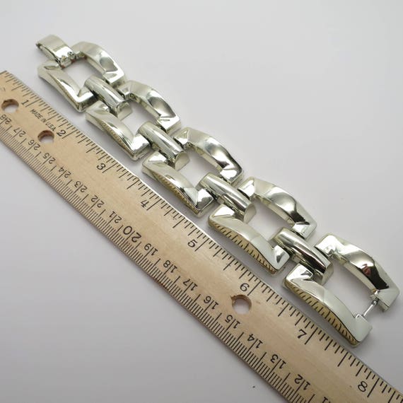 Vintage Large Rectangular Link Bracelet - image 2