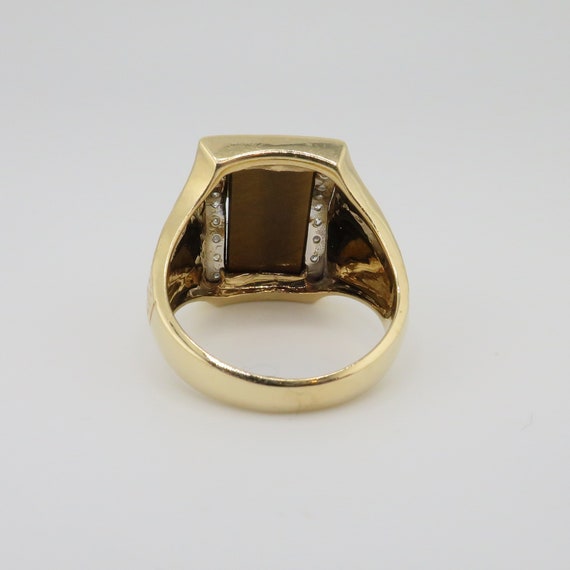 Unique Large Rectangular 14K Yellow & White Gold … - image 8