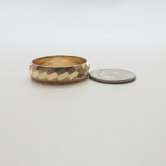 Stunning Vintage New 14K Yellow Gold 6mm Wide Ban… - image 6