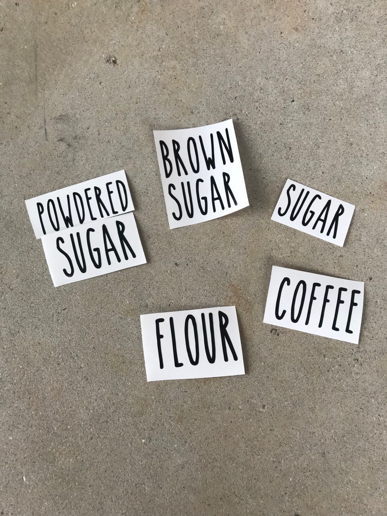 farmhouse labels Rae Dunn inspired kitchen labels kitchen canisters pantry labels kitchen decals farmhouse decor kitchen