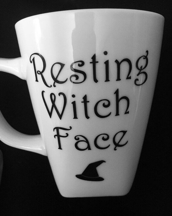 Download Items similar to Resting witch face, fall mug, Halloween ...