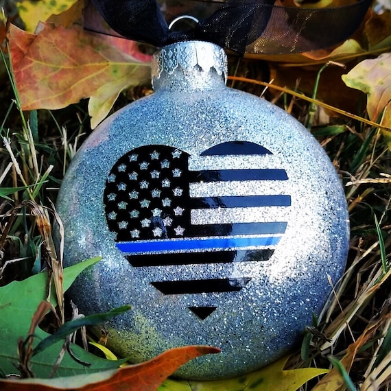Thin Blue Line Ornament Thin Blue Line Police Gift Police Etsy image 0 - Thin Blue Line Ornament Thin Blue Line Police Gift Police Etsy