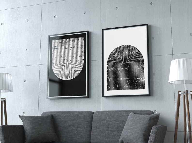 Geometric Half circle Arch Print Scandinavian Wall art Etsy