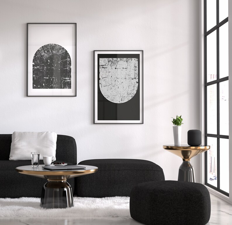 Geometric Half circle Arch Print Scandinavian Wall art Etsy