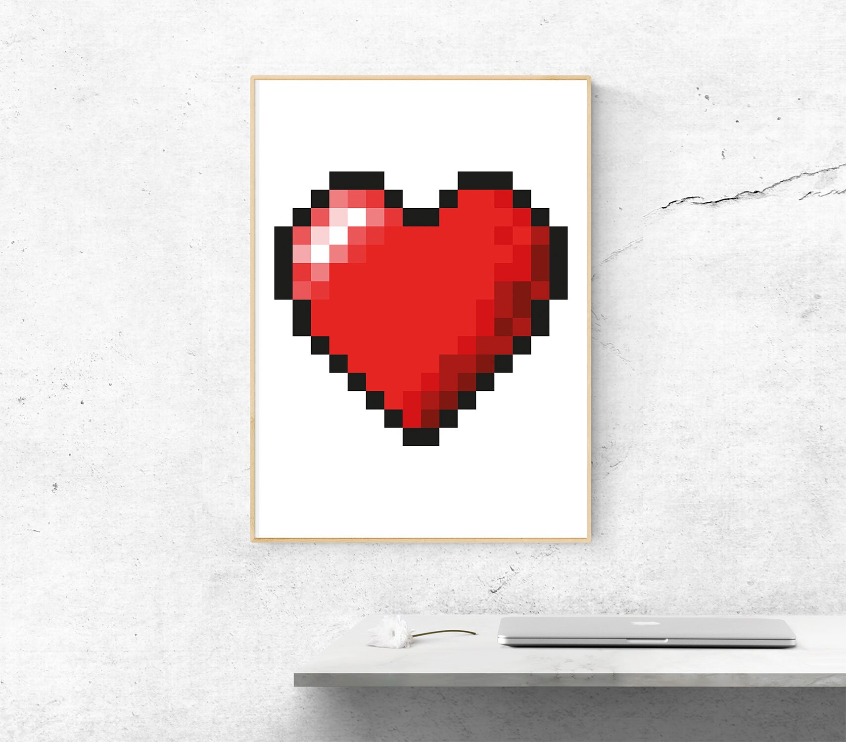 Pixel Herz Herz Liebe Druck Liebe Spiel Herz Pixel Art Etsy