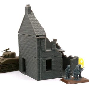 Normandy French House 2 (Volume 1) Destroyed | 1/32 (54mm)–1/56 (28mm) Diorama Terrain