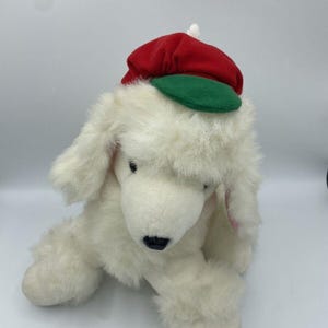 Vintage Christmas Plush Commonwealth of Pennsylvania White Poodle Puppy Dog 11&quot;