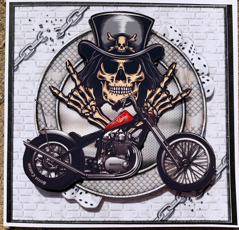 Geburtstagskarte für Biker: Schädel und Kreuzknochen alles | Etsy