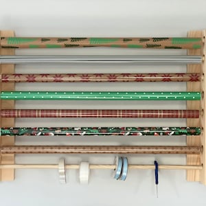Wrapping paper storage // gift wrap storage // vinyl roll storage // gift wrap organizer