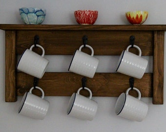 Coffee mug rack // Mug storage // kitchen storage // mug holder