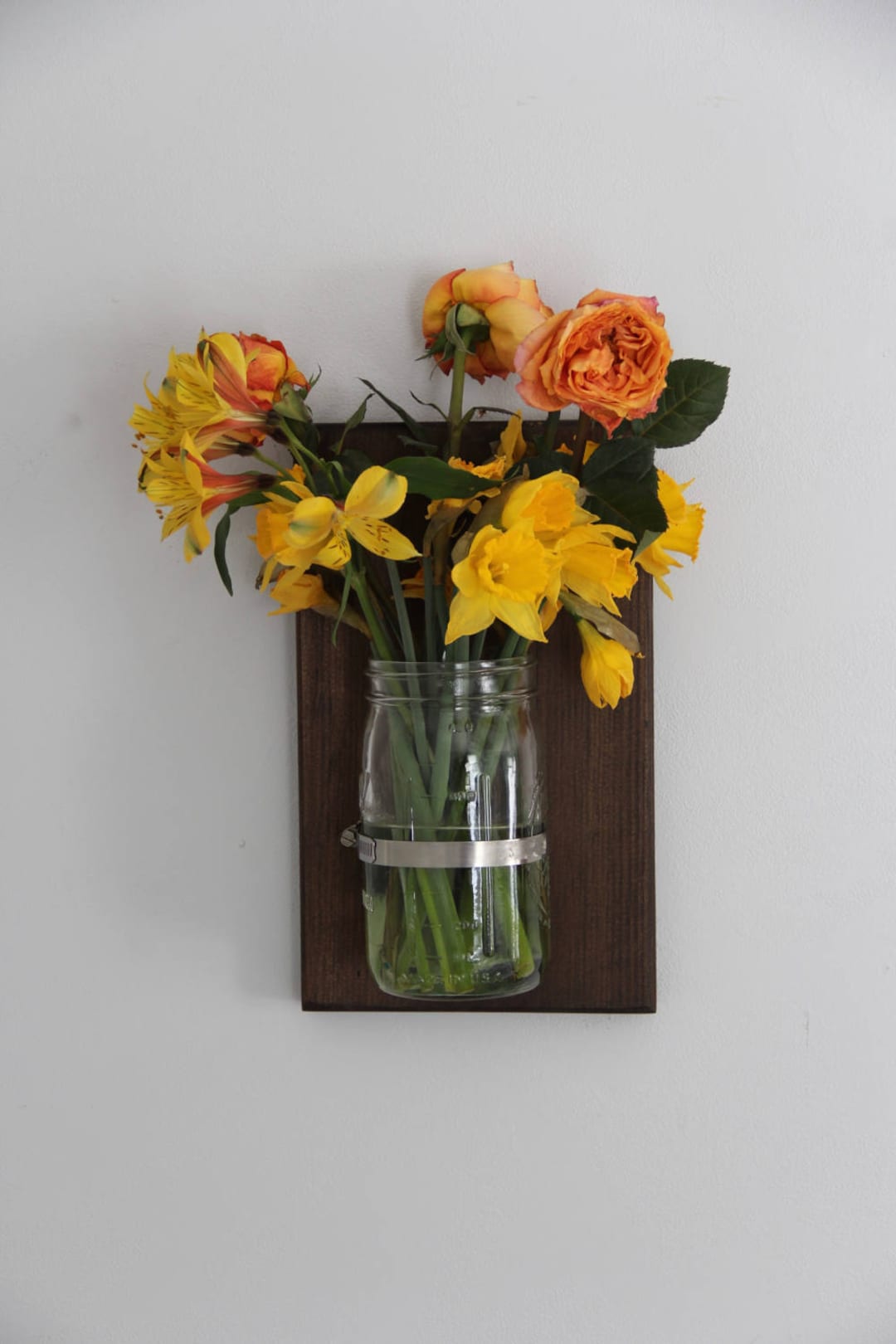 Large Mason Jar Vase // Mason Jar Sconce // Mason Jar Decor // Etsy