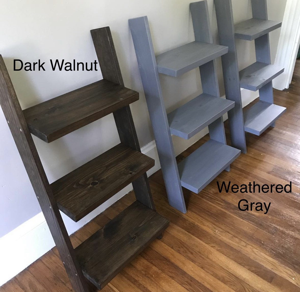 Leaning Ladder Shelf // Bedside Table // Leaning Book Shelf // Etsy