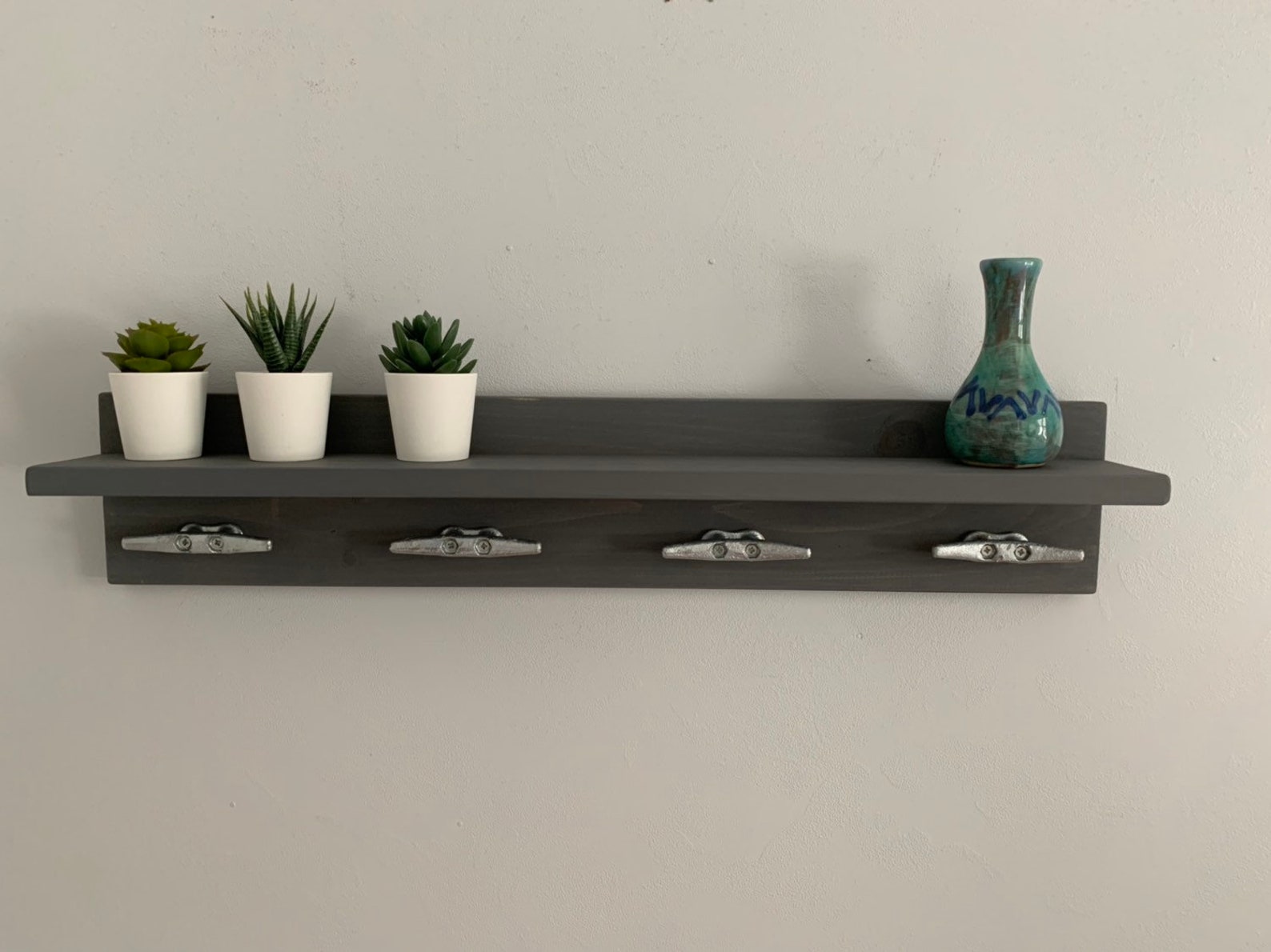 Nautical Shelf With Hooks //nautical Nursery Decor Etsy