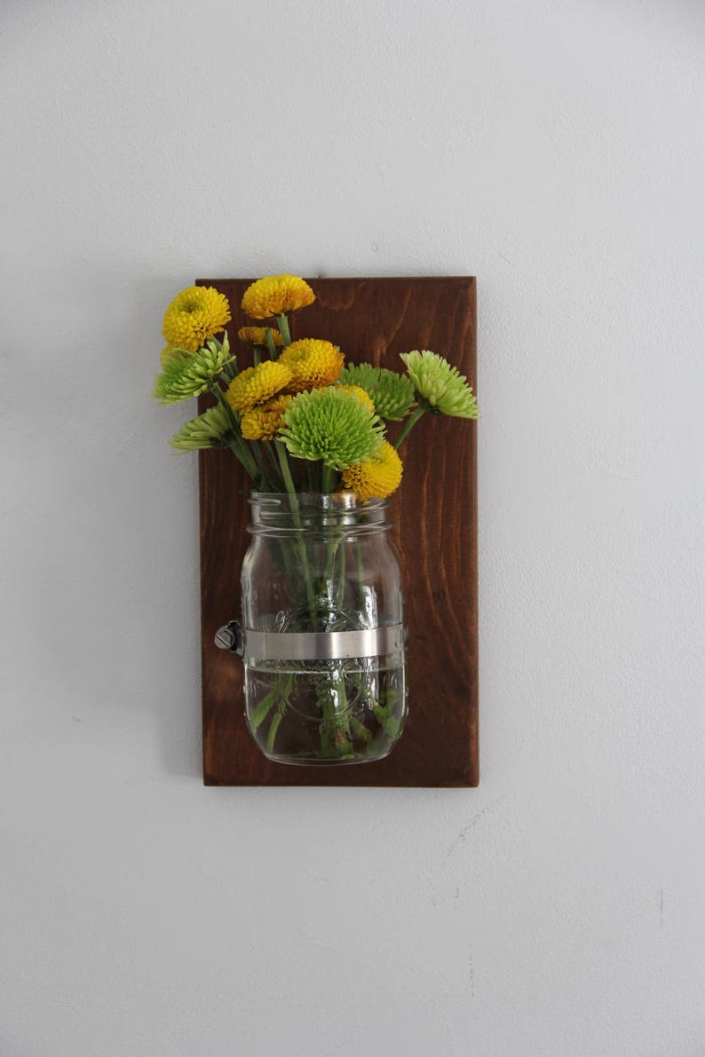 Set of 2 Small Mason Jar Vase // Mason Jar Sconce // Mason Jar Etsy