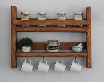 Coffee mug rack with storage // kitchen storage