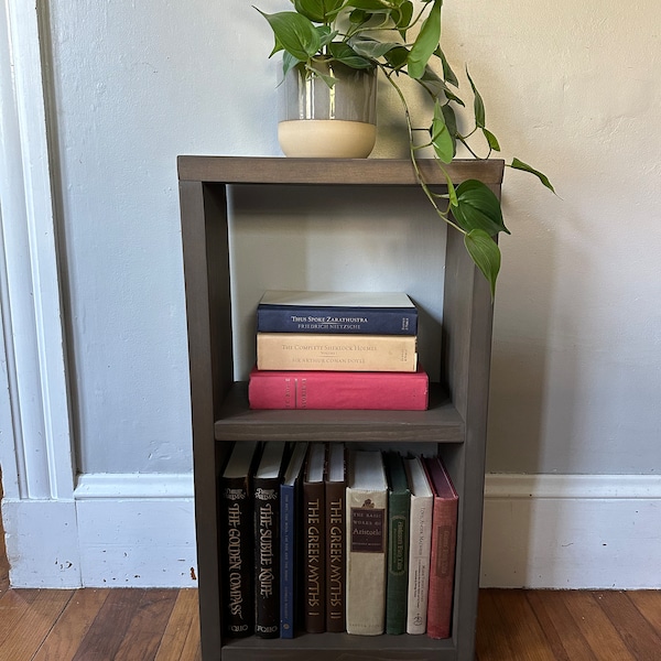 Narrow bookcase // narrow bookshelf // wooden bookcase // small bookshelf // narrow bedside table // narrow nightstand // nightstand