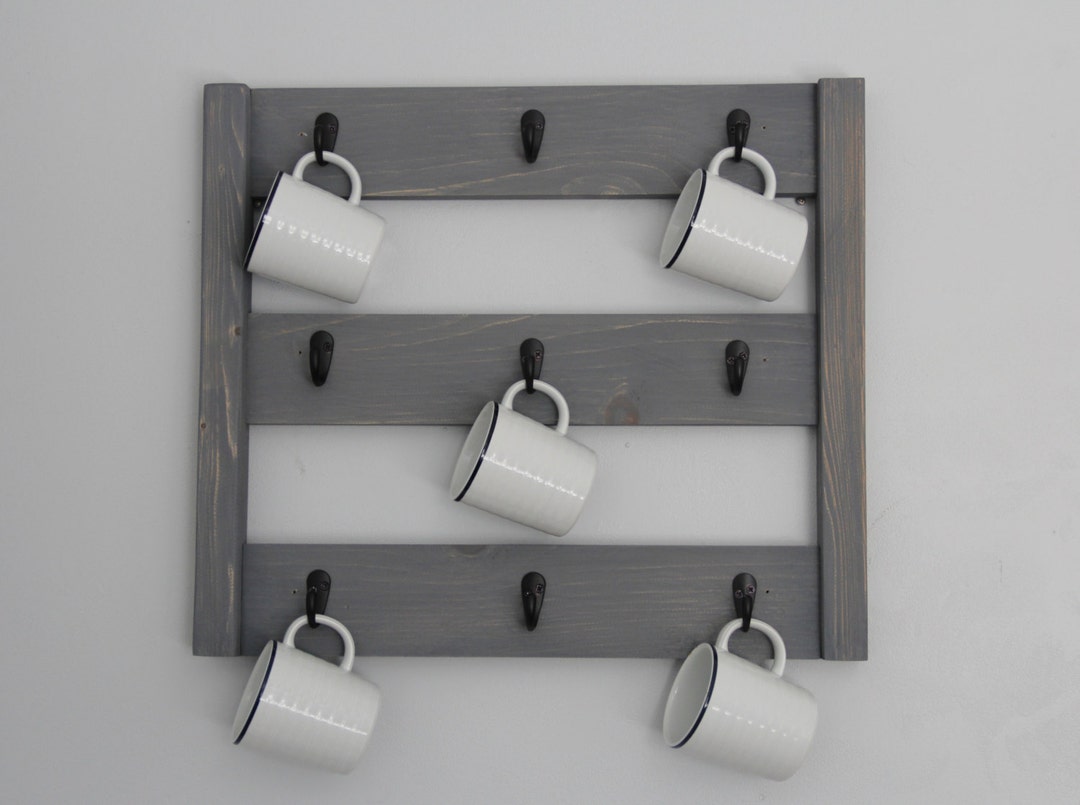 Large Coffee Mug Rack // Kitchen Storage Rack // Mug Storage // Mug ...