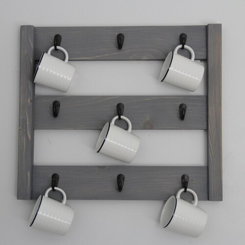 Large Coffee Mug Rack // Kitchen Storage Rack // Mug Storage Etsy