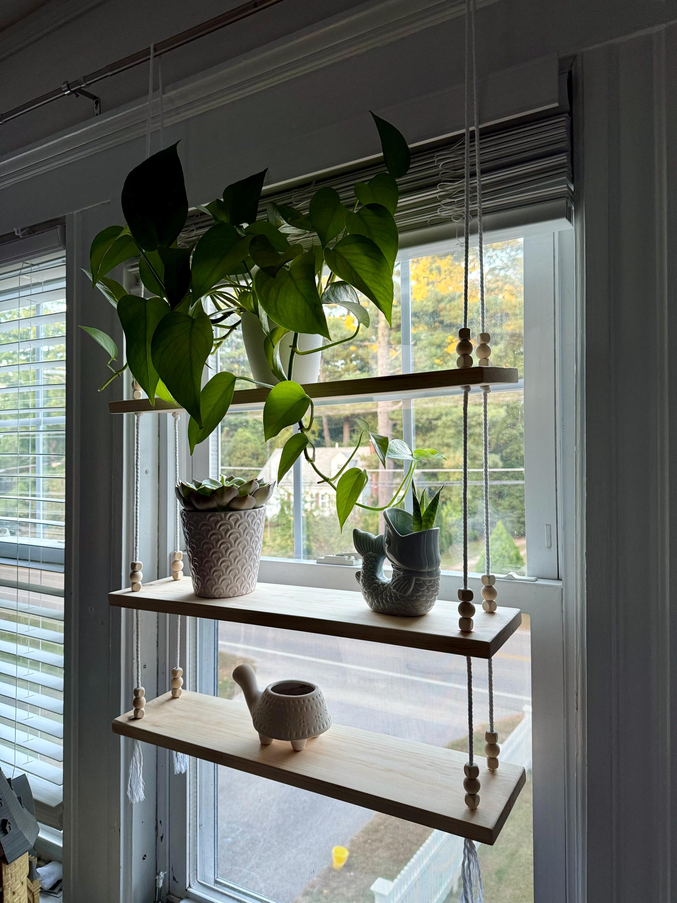 Window Plant Shelf // Hanging Plant Shelf // Indoor Herb Garden // Window  Herb Garden // Hanging Window Plant Shelves - Etsy