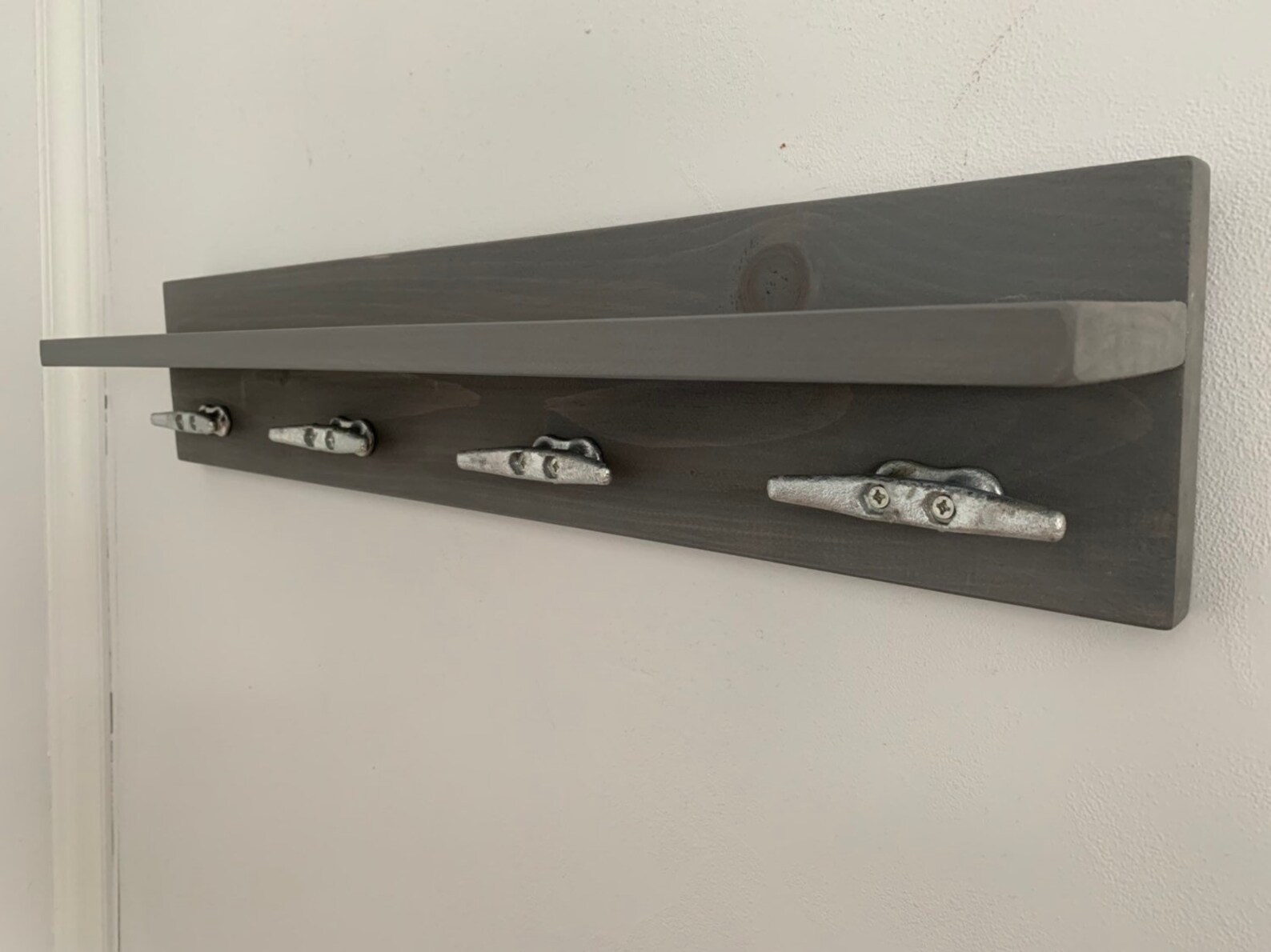 Nautical Shelf With Hooks //nautical Nursery Decor Etsy