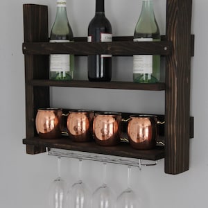 Wine glass rack with storage