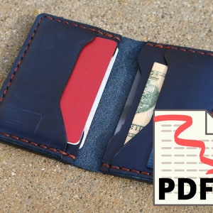 Leder Brieftasche Vorlage - Digital Download - Modern
