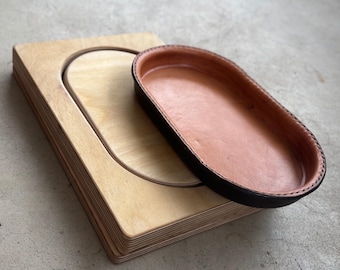 Leather Catchall Tray Mold: Wet Forming Tool, Birch Plywood