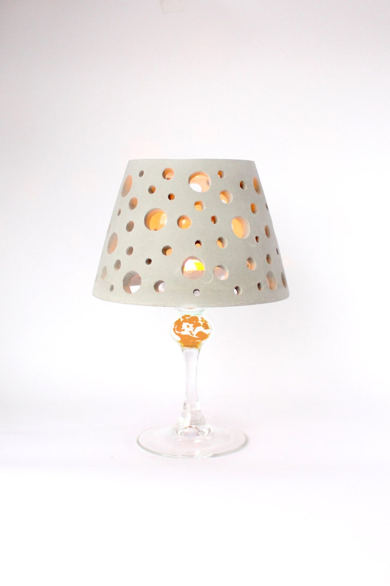Light Wine Glass Concrete Lamp Shade Luminary Wineglass Lampshade Cover Xmas Tealight Candleholder Wedding Table Centerpiece Decor