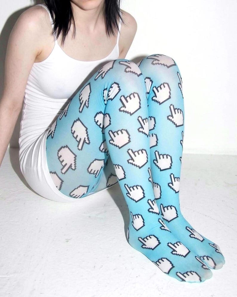 Icons Mouse Process Webcore Pixel Cursor Tights | Cybercore Y2K Internet Pantyhose | Retro ...