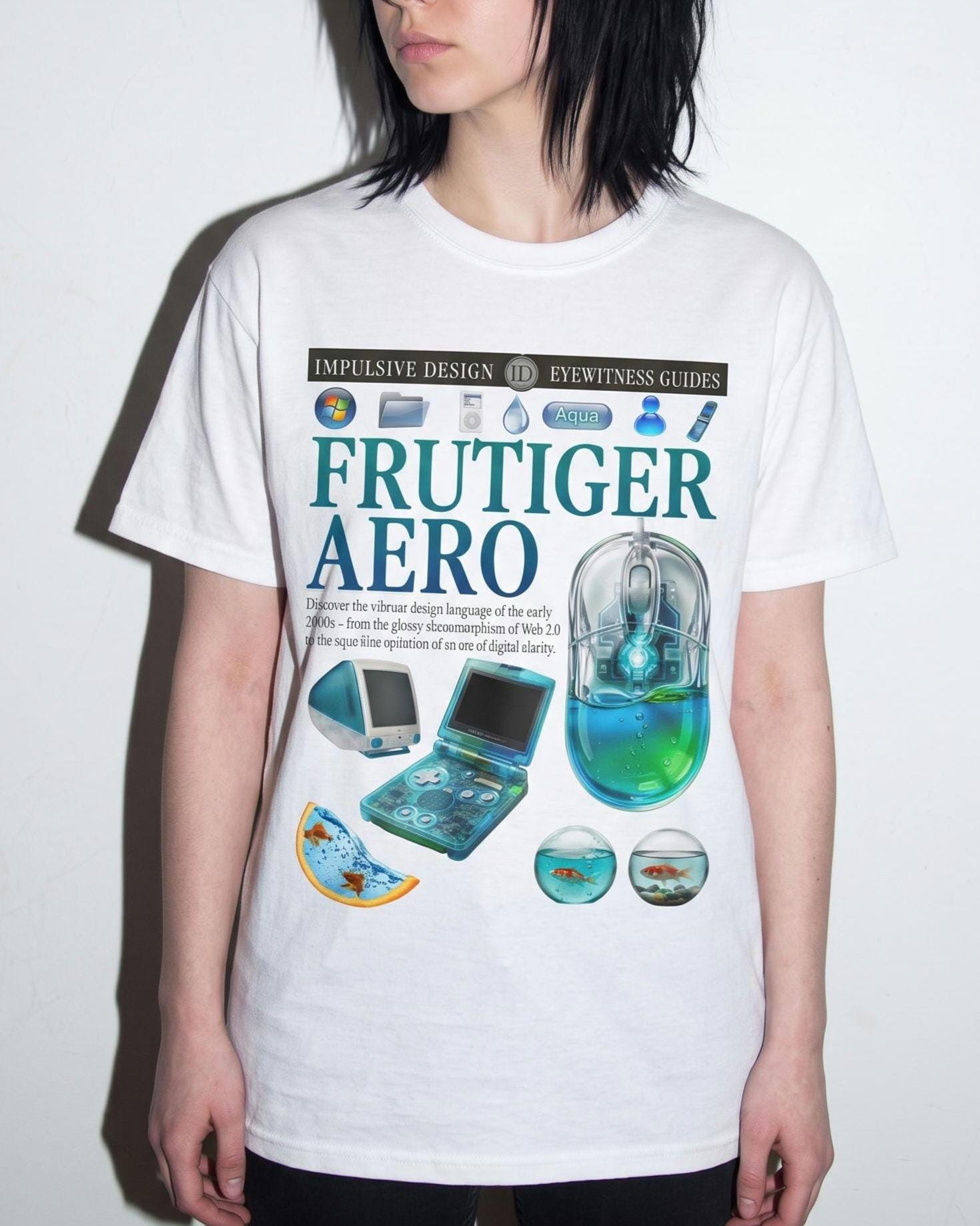 Frutiger Aero T-shirt | Y2K Aesthetic Tee | Glossy Skeuomorphism