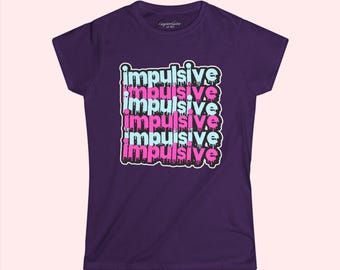 Impulsive Scene Logo Shirt | Scene Clothes Emo Graphic Tee | Y2K Scenecore Mall Goth Baby Tee | Myspace Skater Cyber Clothing