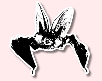 Vampire Bat Sticker for Halloween, Kiss-Cut Vinyl Decal, Gothic Style, Black and White, Laptop Decal, Medieval Sticker