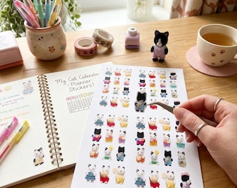 Vintage Sylvanian Families Sticker Sheet | Calico Critters Kawaii Decals, Retro Toy Aesthetic for Journaling and Tech, 2 Sizes 2 Edge Styles