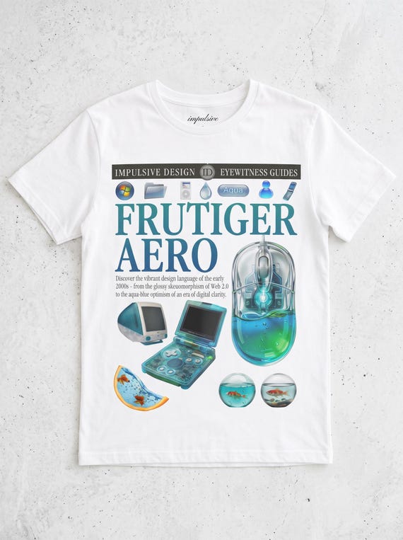 Frutiger Aero T-shirt | Y2K Aesthetic Tee | Glossy Skeuomorphism