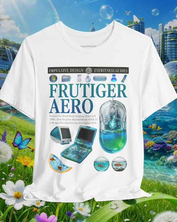 Frutiger Aero T-shirt | Y2K Aesthetic Tee | Glossy Skeuomorphism