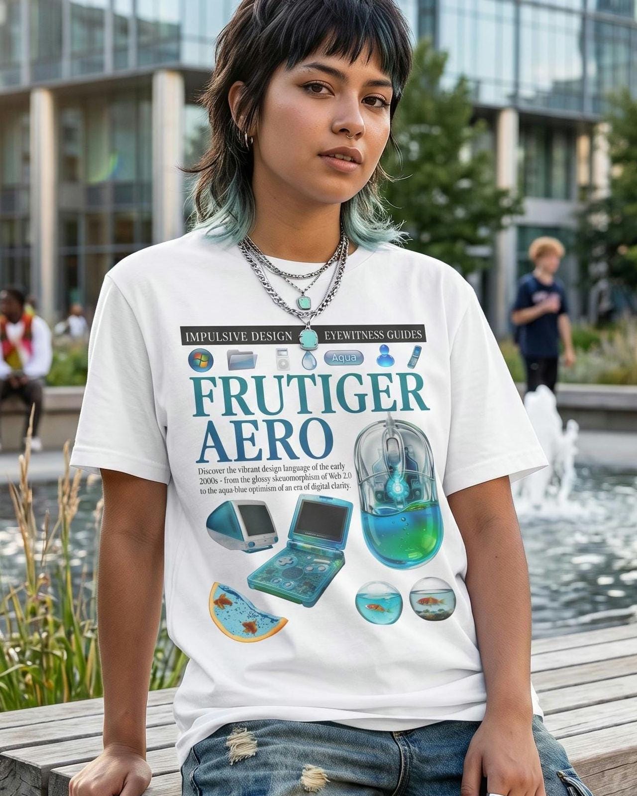 Frutiger Aero T-shirt | Y2K Aesthetic Tee | Glossy Skeuomorphism