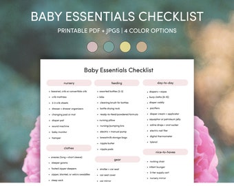 Baby Essentials Checklist | Printable PDF | Pregnancy & Birth Planning