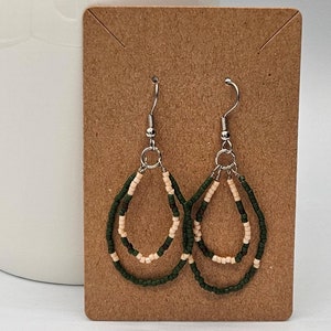 Boho hoop earrings for women, beaded earrings, seed bead earrings, Boho earrings, Bohemian earrings, beaded hoop earrings, beaded jewelry