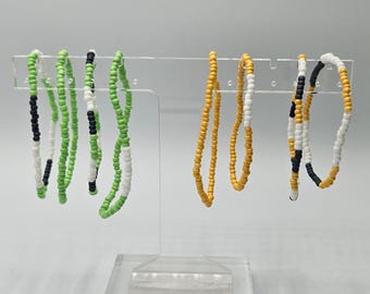 Handmade Seed Bead Bracelet Set - Colorful Stretch Stacking Bracelets