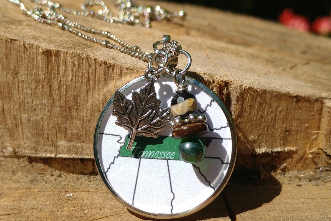 Gatlinburg Tennessee Necklace With Lead Charm TN Necklace Etsy
