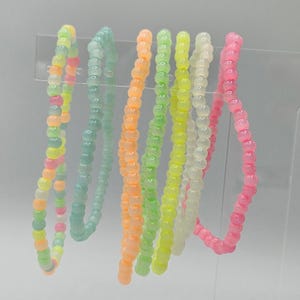 Neon Beaded Stretch Bracelet, neon bracelet, beaded bracelet, stacking bracelet, stack bracelets, friendship bracelets, seed bead bracelets