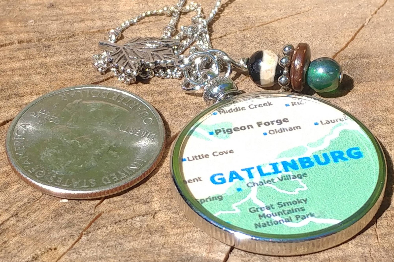 Gatlinburg Tennessee Necklace With Lead Charm TN Necklace Etsy
