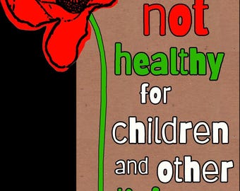 Poppy Flower Anti-War Sticker for Palestine