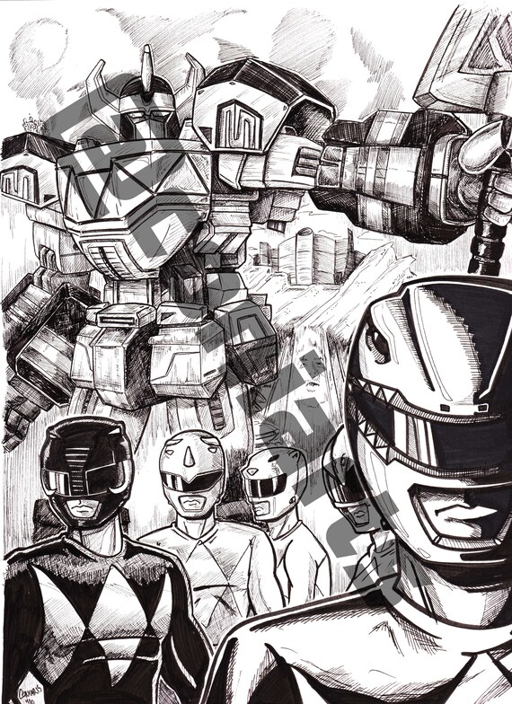 Mighty Morphin Power Rangers Megazord With Rangers Etsy